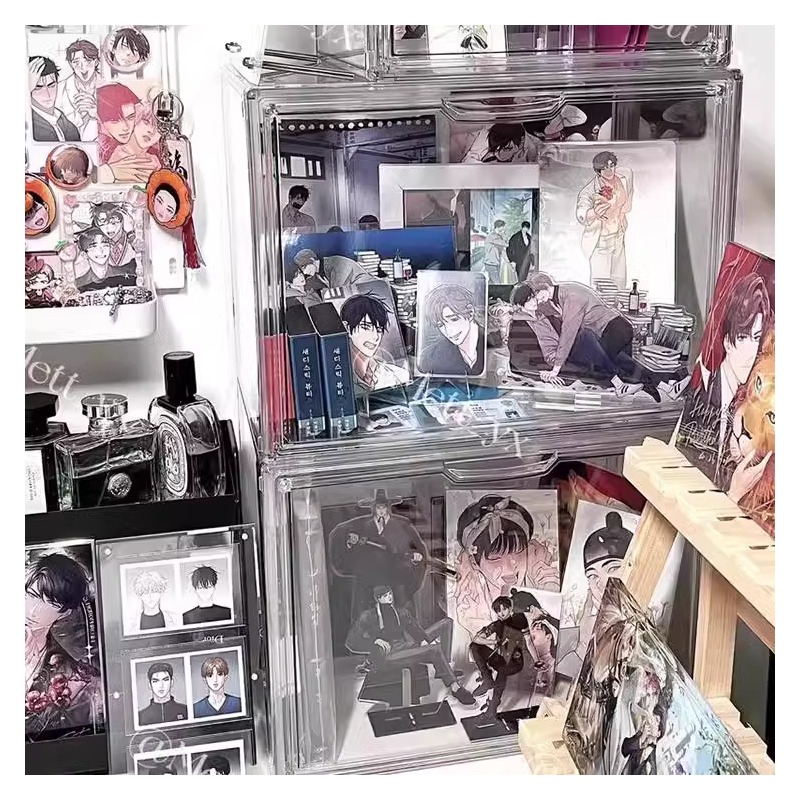 亚克力痛柜吧唧立牌周边谷子防尘柜二次元胸针徽章收纳展示盒整理 - 图1