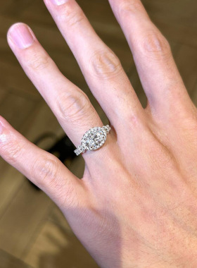 微镶满钻椭圆鸽子蛋开口戒指复古轻奢时尚高级感小众设计优雅指环