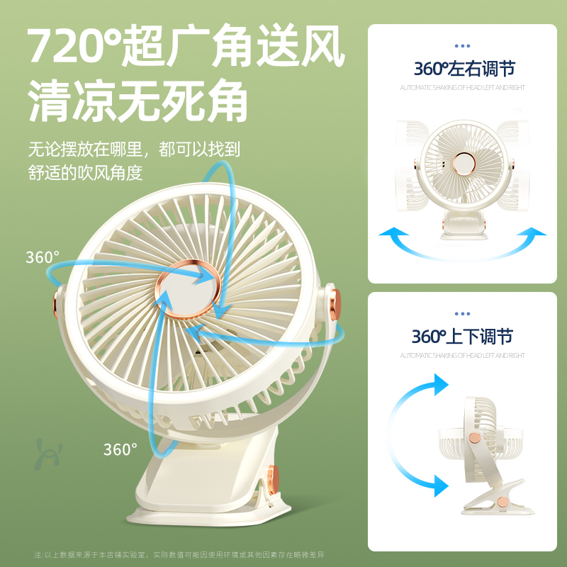 桌面小风扇办公室台式充电风扇小型学生宿舍迷你夹扇静音挂墙夹式 - 图0