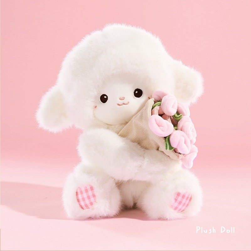 玫瑰花小羊玩偶可爱卡通手部可磁吸毛绒公仔玩具送女朋友创意礼物,淘宝优惠券,粉丝福利购,淘宝优惠卷