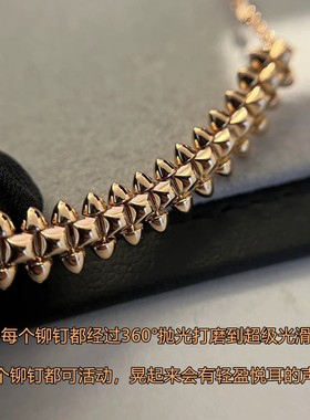 高货铆钉转动钉子项链女轻奢百搭小众设计高级感子弹头锁骨链