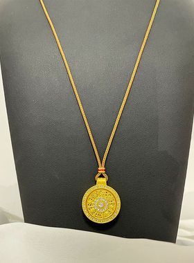 【可旋转】韦雪同款镶钻转动吊坠项链女旋转吉祥罗盘毛衣链项链女