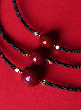 源头货源原矿朱砂转运珠项链锁骨链女款吊坠挂件多种规格一件代发