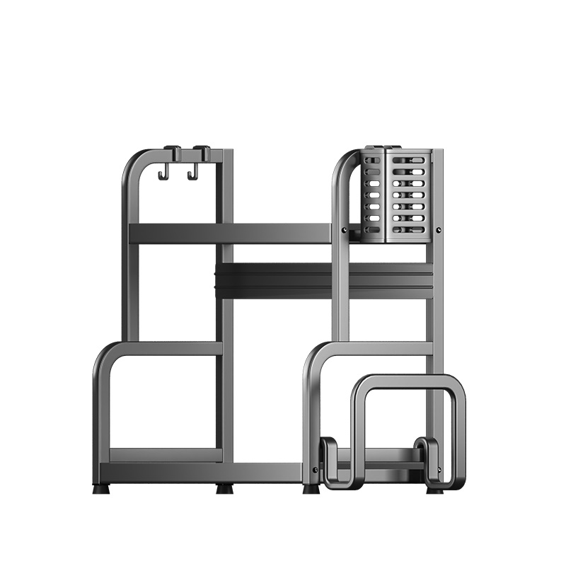 厨房置物架筷子刀架台面油盐酱醋收纳架子多功能调料免打孔碳钢 - 图3