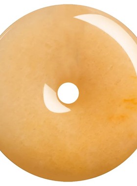 天然新疆金丝玉平安扣保平安戈壁玉黄玉男女款项链PAK10