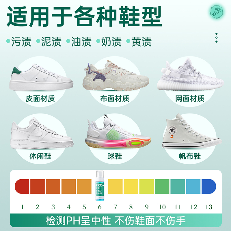小白鞋清洁剂去污增白去黄洗鞋神器去污清洁剂慕斯干洗泡沫免洗 - 图3