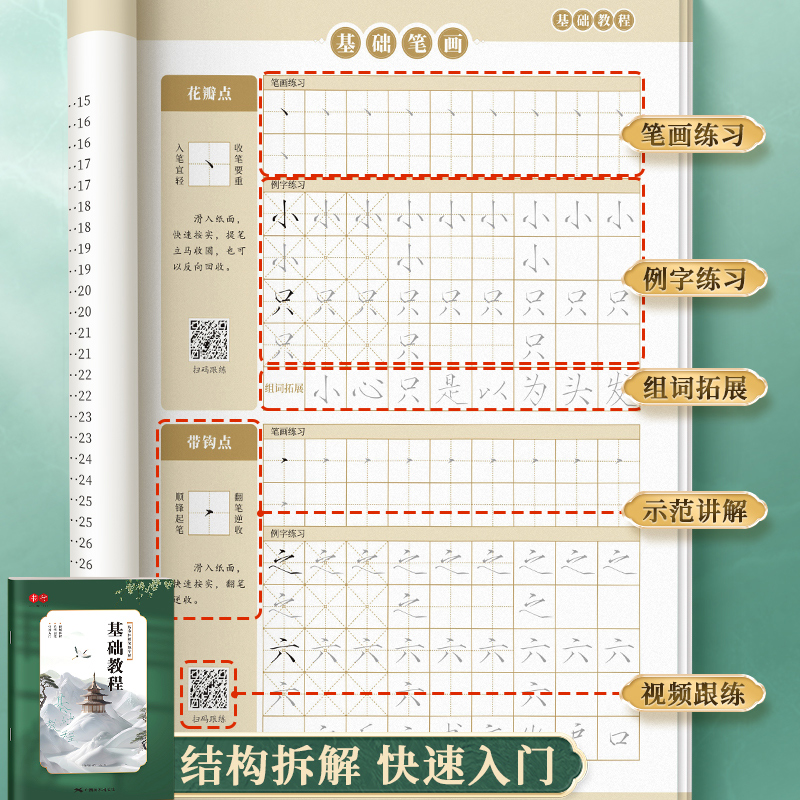 瘦金体练字帖硬笔入门字帖初学者专用宋徽宗钢笔女士描红速成练字男生女生漂亮字体行楷书法初中生高中生古诗词字贴笔画练习书写 - 图2