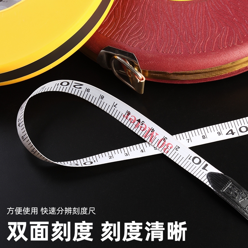 皮卷尺布卷尺皮尺纤维卷尺拉尺10 20 30 50 100米软尺土地测量尺 - 图0