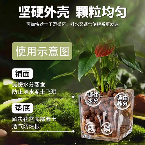 陶粒垫底养花专用多肉营养土花盆回填鱼缸水培铺面火山石颗粒种菜 - 图0