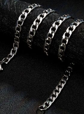 钛钢hiphop链条项链男潮古巴男士嘻哈链子装饰女生情侣百搭配饰酷