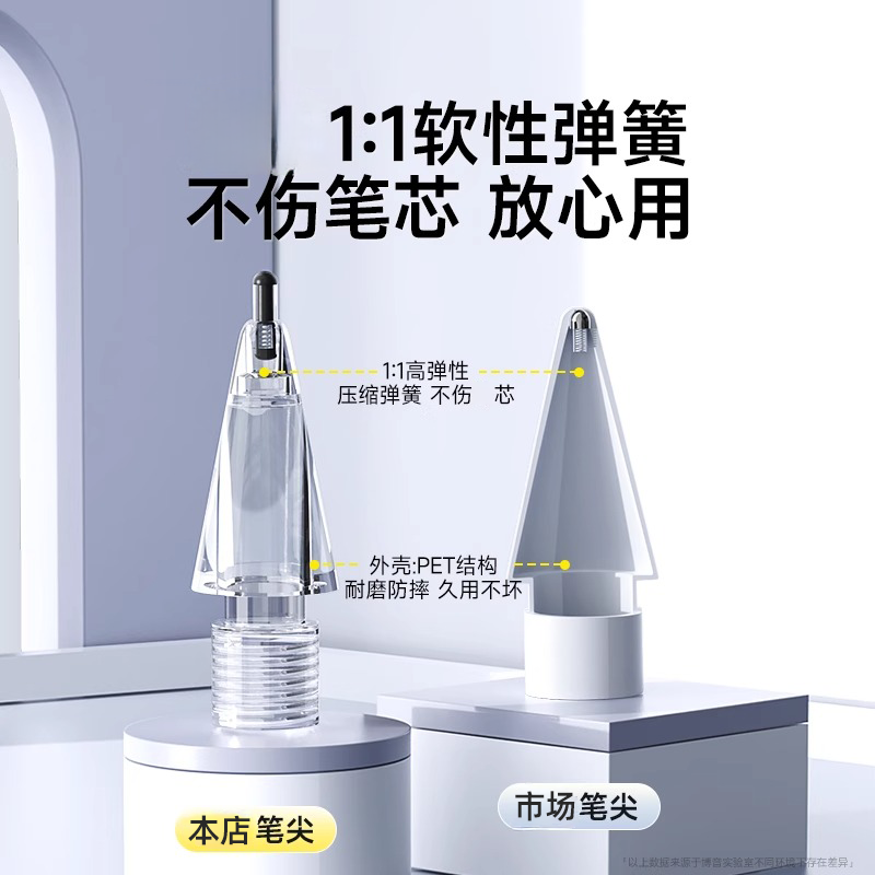 适用于华为三代星闪笔尖mpencil2pencil二代至臻静音matepad11平板改造金属3电容替换手写笔头2b触屏套类纸膜 - 图3