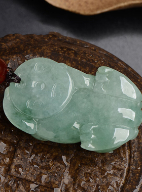 正品皮休吊坠a货缅甸挂件招财貔貅项链坠霸王皮丘瑞兽真玉石情侣