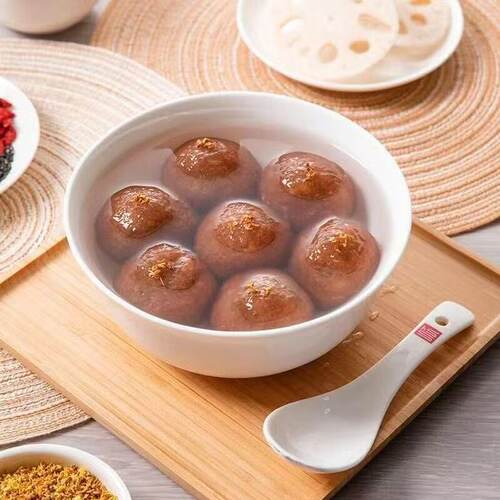 扬州特产藕粉圆子手工莲藕粉大汤圆黑芝麻馅紫薯馅冬至元宵豆沙 - 图2