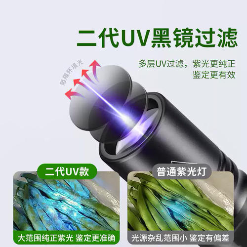 紫光灯蔬菜检测灯蓝矾波尔多液荧光剂鉴定专用紫外线蓝光手电筒 - 图0