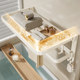 Creamy air-free punched space aluminum double folding towel rack
