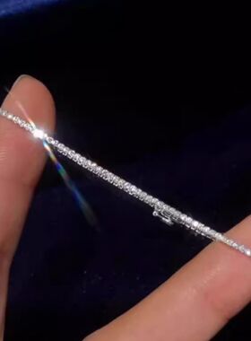 莫桑仿钻极细款素手链女2025新款简约轻奢小众精致气质高级感手饰