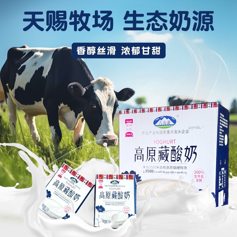 青海湖高原藏酸奶210g*10盒整箱娟姗牧场自有奶源