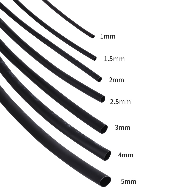 优质无卤环保热缩管 Φ0.6/0.8/1/2/2/3--30MM黑色绝缘套收缩套管 - 图0