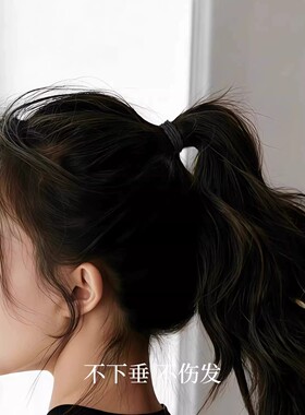 皮套橡皮筋发圈女头绳皮筋细耐用黑色扎不勒头发绳儿童扎头不伤发