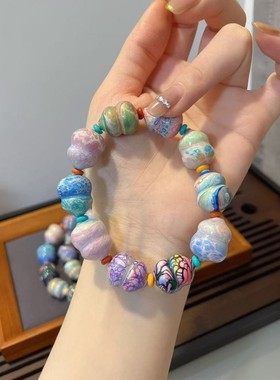 精品大漆飘漆葫芦手串高端盘玩手串手链文玩时尚饰品