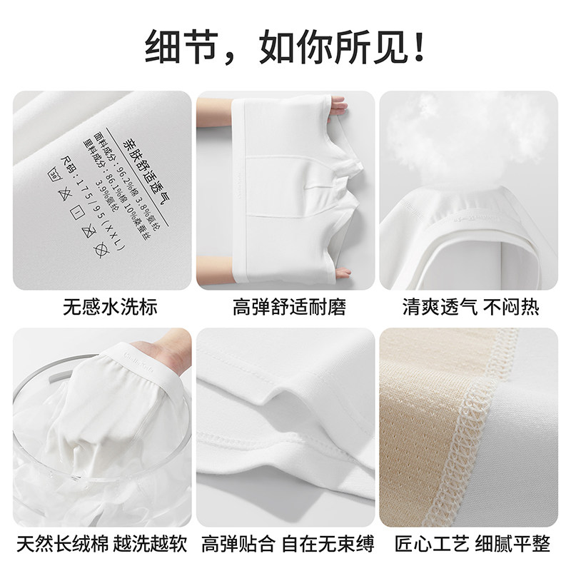 Men's Long Staple Cotton Summer Breathable Underwear 10A Antibacterial