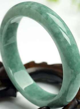 正品A货翠色真玉石手镯女款贵州翠浅绿飘花镯子学生妈妈礼多规格