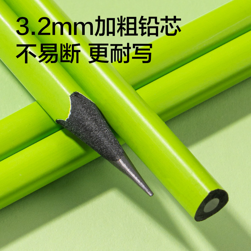 2025得力纽赛新款高端小绿杆黑木铅笔小学生专用六角杆2B加粗考试不易断儿童素描绘画笔无铅带橡皮,淘宝优惠券,粉丝福利购,淘宝优惠卷