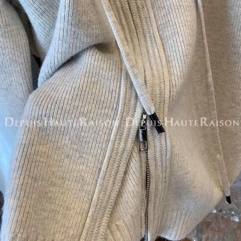 爱心拉链连帽毛衣厚大码内搭针织衫女上衣软糯慵懒风2025秋冬新款,淘宝优惠券,粉丝福利购,淘宝优惠卷