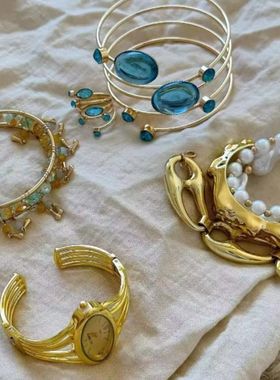 【中古手镯合集】高级感秋冬bi备时髦高智感宽边手镯豹纹手环手串