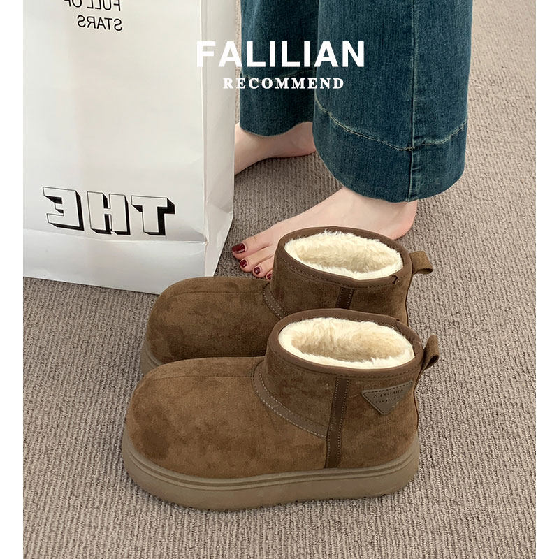 卡皮巴拉大头雪地靴女2025秋冬季保暖增高厚底加绒勃肯棉鞋子防水,淘宝优惠券,粉丝福利购,淘宝优惠卷