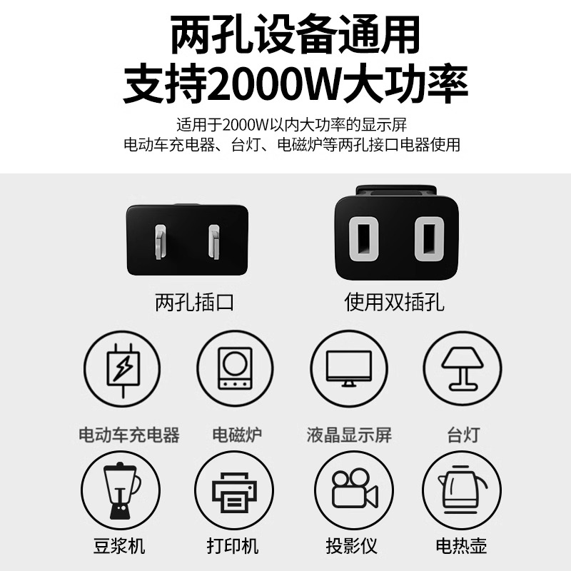 电源线延长线电线两脚两孔电风扇电动车加长插头线通用家用保护 - 图2