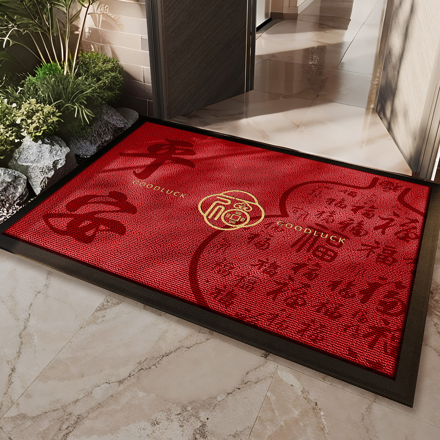 红色地垫入户门地毯2026新款门口专用脚垫喜庆防滑进门垫室外耐脏,淘宝优惠券,粉丝福利购,淘宝优惠卷