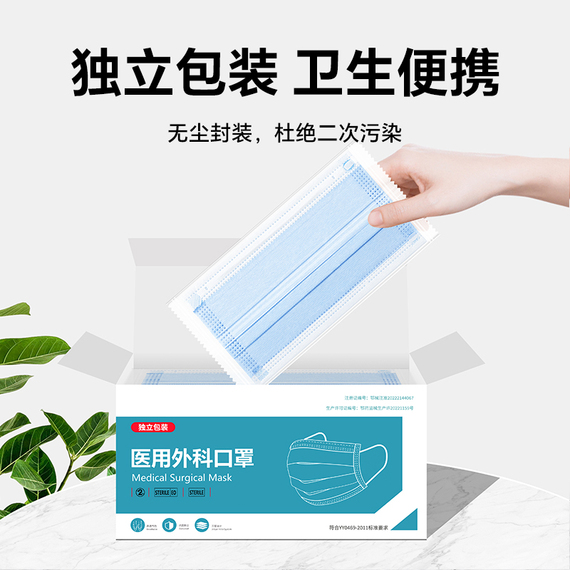 医用外科口罩医疗一次性三层成人儿童独立装夏季透气2024年新款