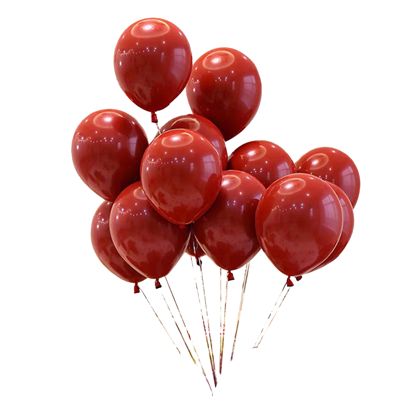 结婚气球婚房布置用品喜字宝石红色加厚防爆气球批发生日浪漫装饰 - 图3