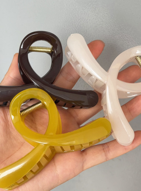新款小清新高级透色交叉中号抓夹