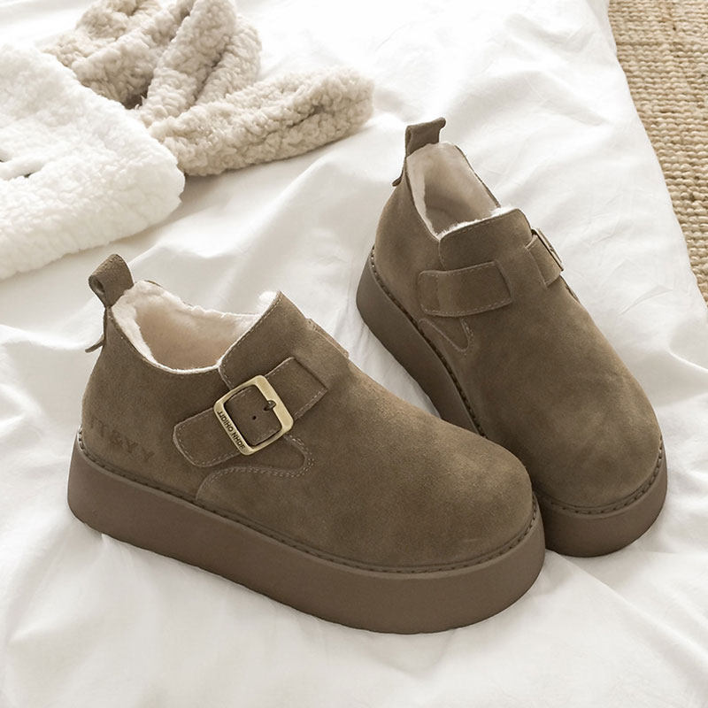 厚底增高加绒保暖勃肯鞋女鞋2025新款冬季雪地靴乐福鞋一脚蹬棉鞋,淘宝优惠券,粉丝福利购,淘宝优惠卷