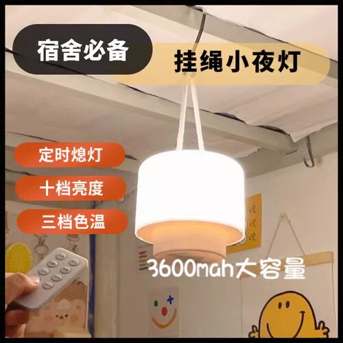 小夜灯宿舍挂灯床上帐内床头灯上铺台灯悬挂吊灯卧室充电遥控定时 - 图3