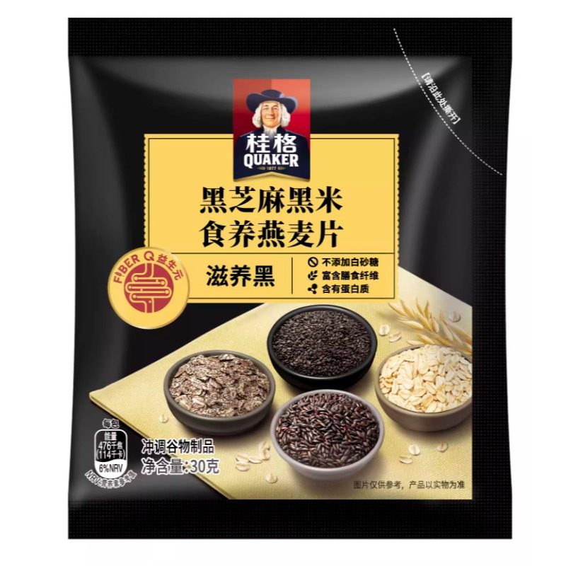 桂格 黑芝麻黑米食养燕麦片30g*1袋