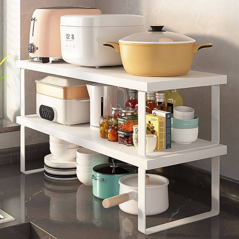 厨房桌面置物架台面分层收纳隔板架子橱柜内碗碟小架子微波炉加高,淘宝优惠券,粉丝福利购,淘宝优惠卷