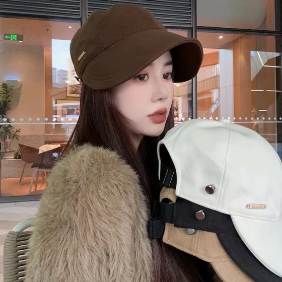 Zhao Lusi's same style hat for women, autumn and winter fisherman's hat, big head circumference, big face, round face, suitable for versatile face-showing small duck cap