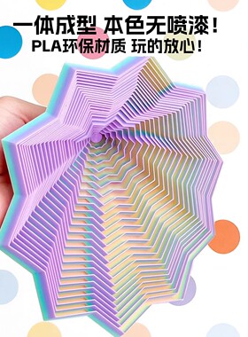 网红萝卜塔3D打印套环螺旋八角星