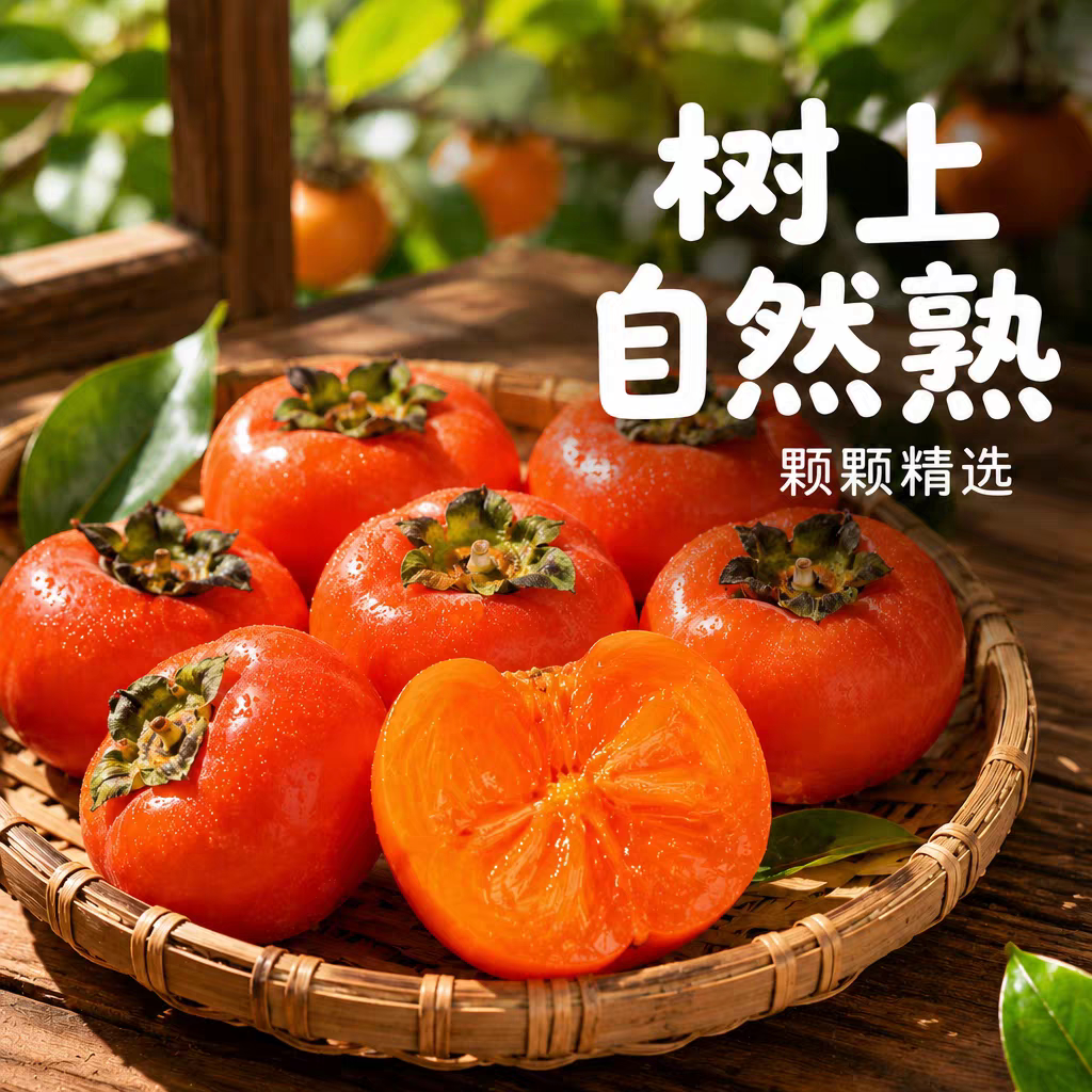 下拉9.56！正宗香甜火晶柿子30个