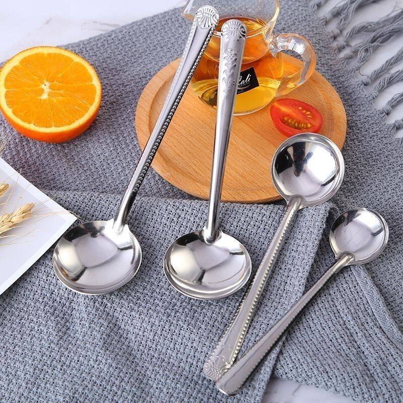 加厚304不锈钢长柄勺子调美西餐勺汤匙家用吃饭勺汤勺餐具