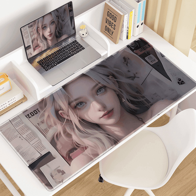 超大号鼠标垫二次元游戏垫子办公桌垫电脑键盘加厚护腕垫橡胶软垫