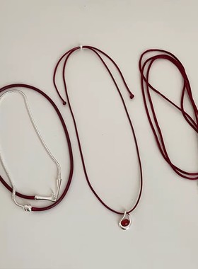 安可拉红绳绑带choker项链女简约百搭ins甜酷辣妹时尚颈链毛衣链