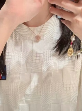 全新原单品质2025圣诞限定款粉贝母四叶草项链玫瑰金不掉色