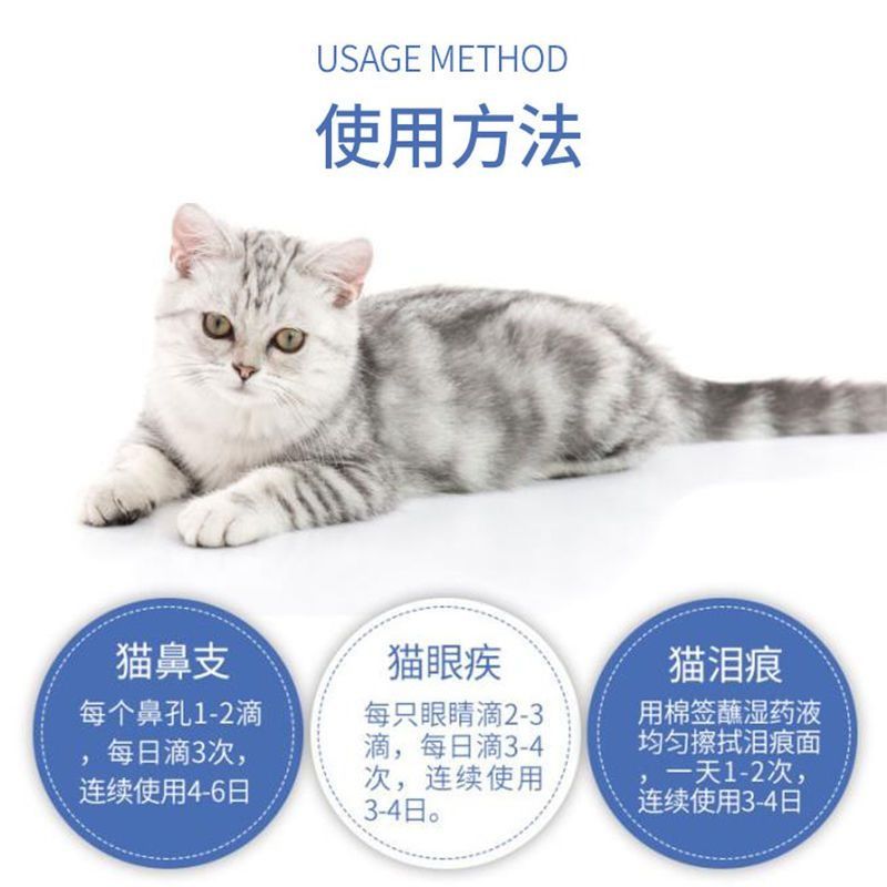 猫鼻支宠物感冒猫咪滴眼液结膜炎猫犬流泪去泪痕除眼屎眼药水滴鼻 - 图1