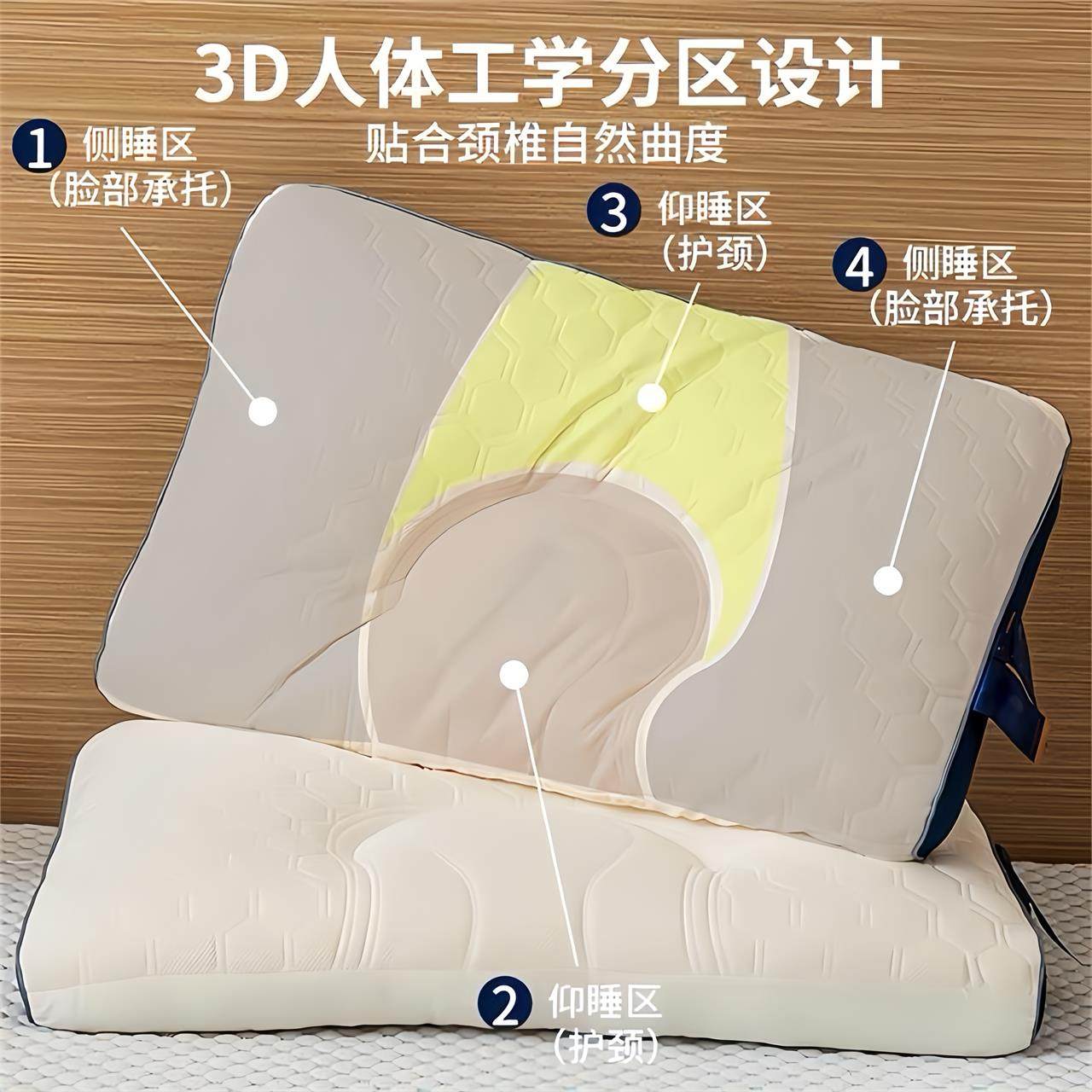 泰国乳胶枕头一对家用天然橡胶卧室记忆改善睡眠护颈椎枕芯助睡眠,淘宝优惠券,粉丝福利购,淘宝优惠卷