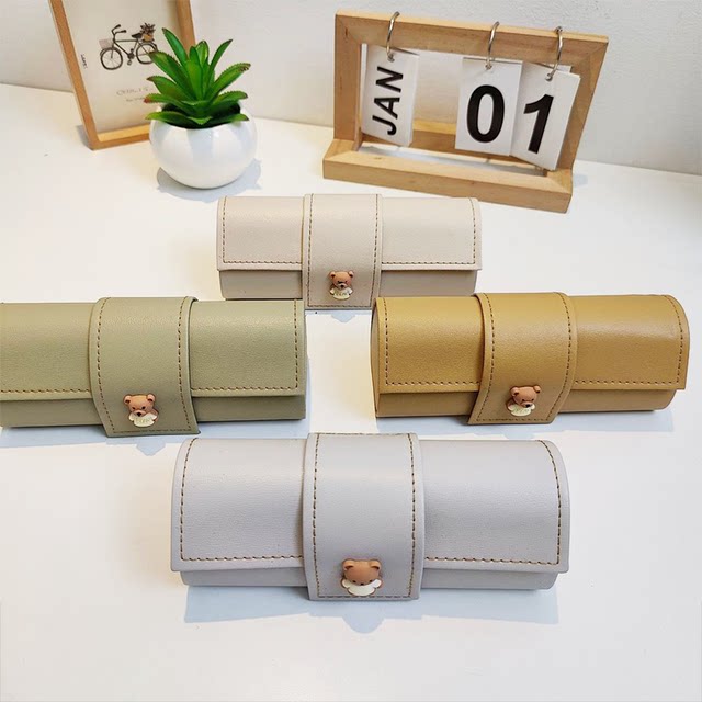 Cartoon anti-fall glasses box Large capacity anti-pressure myopia children's glasses iron box for women's sunglasses storage box for sunglasses box