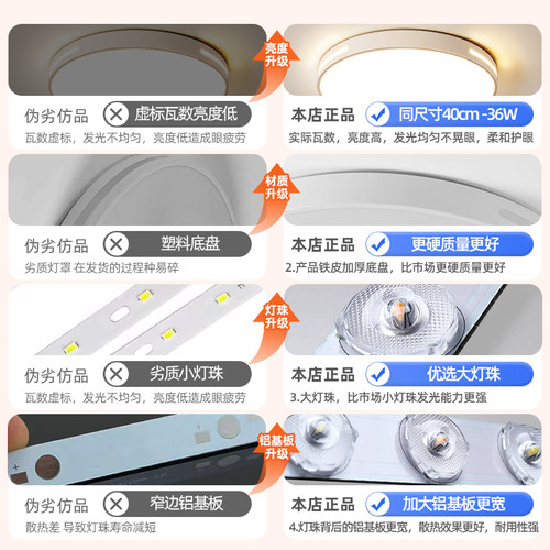 吸顶灯谱护眼LED吸顶灯2025年新款房间灯具简约现代主卧 - 图1